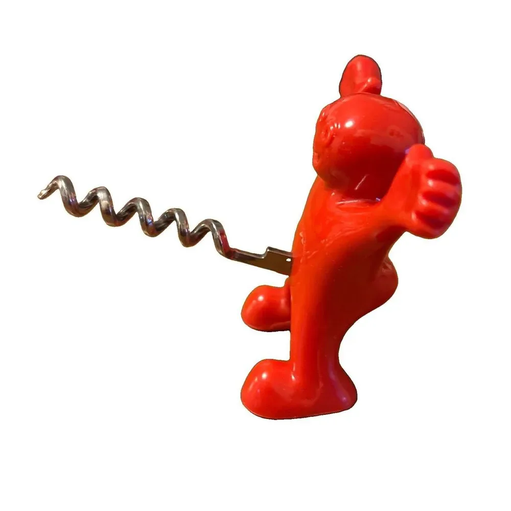Set Of 3 Red Booze Buddies Cork Screw Foil Cutter And Bottle Stopper Plastic